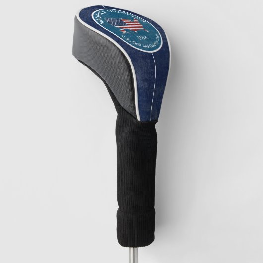 American Flag Golf Club Naam U.S.A. Golfheadcover (Schuin)