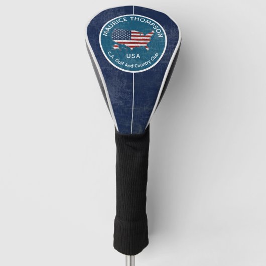 American Flag Golf Club Naam U.S.A. Golfheadcover (Voorkant)