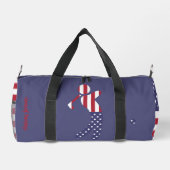 American Flag Golf Speler - Gepersonaliseerd Blauw Plunjezak (Achterkant)
