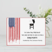American Flag Graffiti Dag BBQ Party Kaart (Staand voorkant)