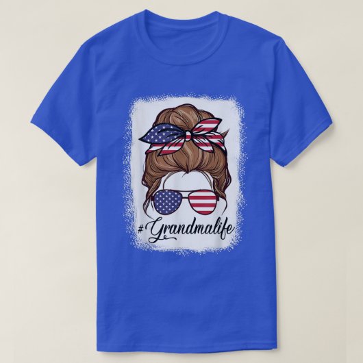 American Flag Grandma Life Bleaching Moeder's 4e J T-shirt (Design voorkant)