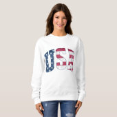 American Flag Graphic - Vrouwen USA Patriotic Gear Trui (Voorkant volledig)