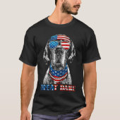 American Flag Great Dane 4th of July Patriotic Dog T-shirt (Voorkant)