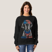 American Flag Great Dane 4th of July Patriotic Dog Trui (Voorkant volledig)