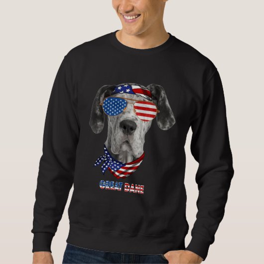 American Flag  Great Dane Dog Trui (Voorkant)