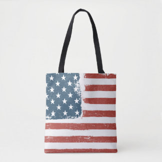 American Flag Grunge Background. Raster version. H Tote Bag