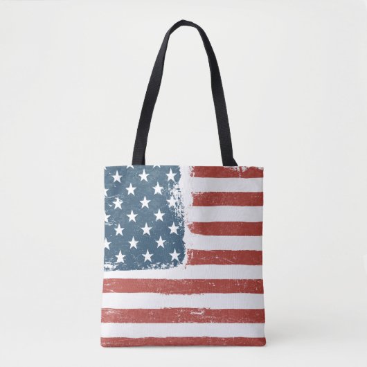 American Flag Grunge Background. Raster version. H Tote Bag (Voorkant)