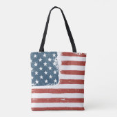 American Flag Grunge Background. Raster version. H Tote Bag (Achterkant)