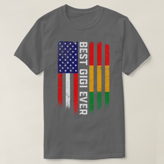 American Flag & Guinea Flag Best Gigi Ever  T-shirt (Design voorkant)
