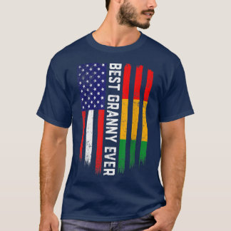 American Flag & Guinea Flag Best Granny Ever  T-shirt