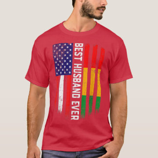 American Flag & Guinea Flag Best Husband Ever  T-shirt