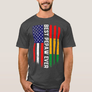 American Flag & Guinea Flag Best Pepaw Ever T-shirt