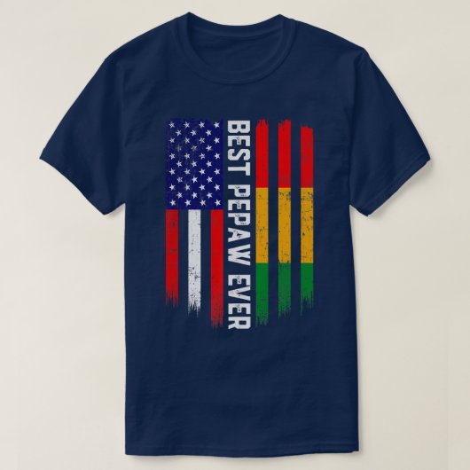 American Flag & Guinea Flag Best Pepaw Ever  T-shirt (Design voorkant)