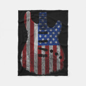 American Flag Guitar Funny USA Gitarist 4e van Ju Fleece Deken (Voorkant)