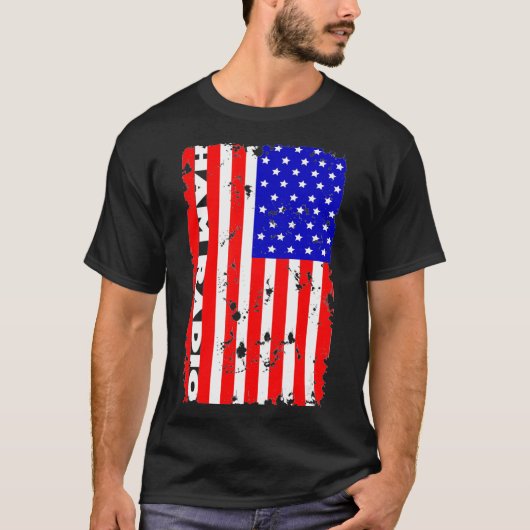 American Flag Ham Radio  90s Radio Connectivity T-shirt (Voorkant)
