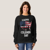 American Flag Happy Columbus Day Trui (Voorkant volledig)
