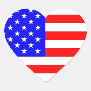 AMERICAN FLAG HART STICKER