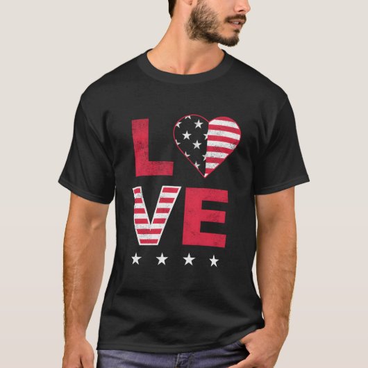 American Flag He Red White Blue 4Th Of July Top (Voorkant)