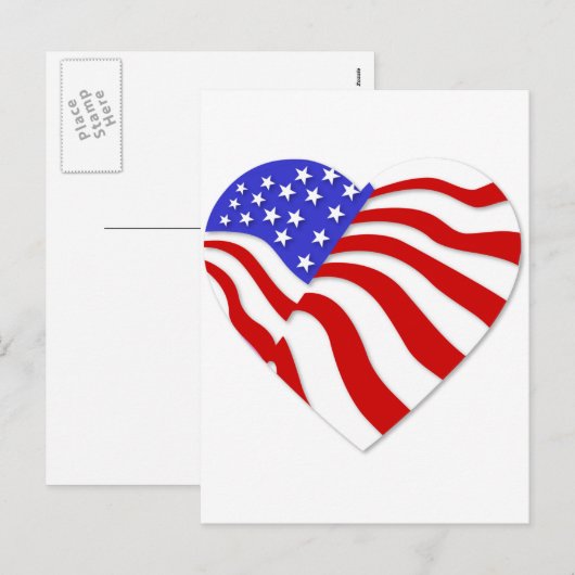 American Flag Heart America USA Valentijn Populair Feestdagenkaart (Voorkant / Achterkant)
