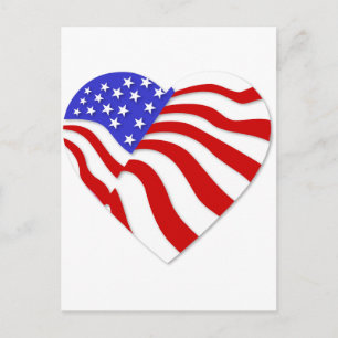 American Flag Heart America USA Valentijn Populair Feestdagenkaart