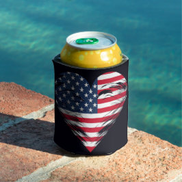 American Flag Heart Blikjeskoeler
