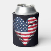 American Flag Heart Blikjeskoeler (Blikje Voorkant)