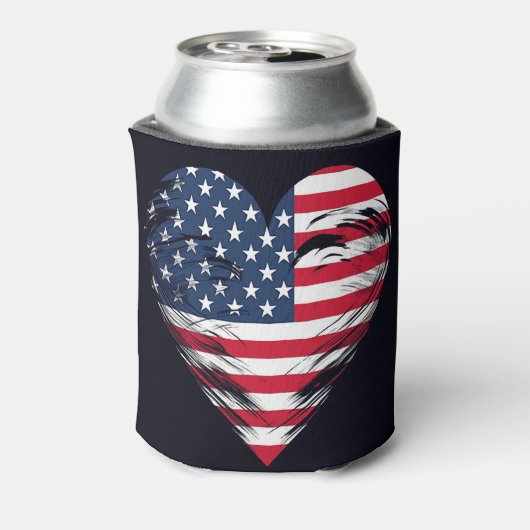 American Flag Heart Blikjeskoeler (Blikje Achterkant)
