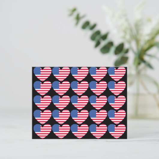 American Flag Heart Briefkaart (Staand voorkant)