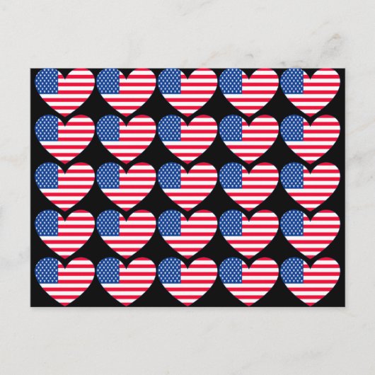 American Flag Heart Briefkaart (Voorkant)