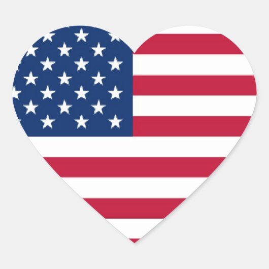 American Flag Heart Design Sticker (Voorkant)