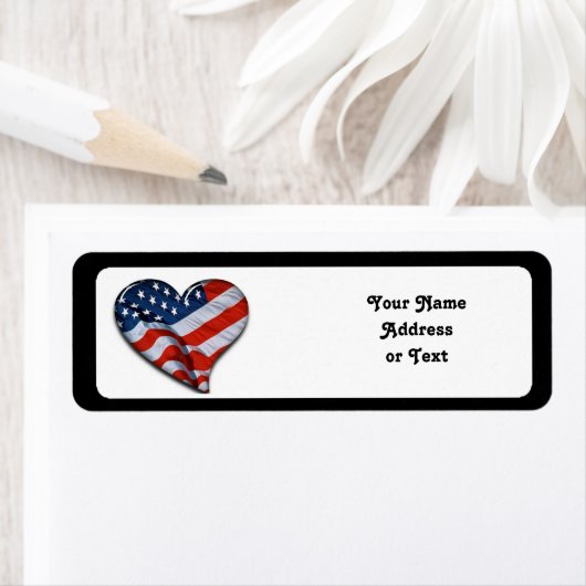 American Flag Heart Etiket (Insitu)