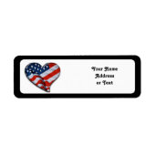American Flag Heart Etiket (Voorkant)