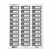 American Flag Heart Etiket (Full Sheet)