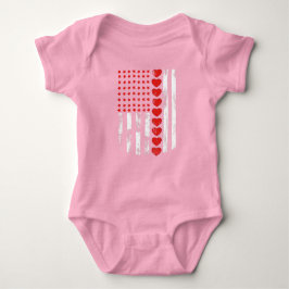  American Flag Heart Familie Matching Outfit Romper