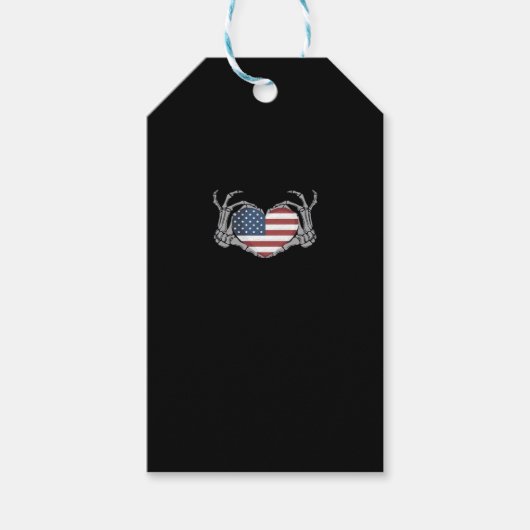 American Flag Heart Fitted Cadeaulabel (Voorkant)
