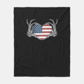 American Flag Heart Fitted Fleece Deken (Voorkant)