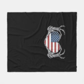American Flag Heart Fitted Fleece Deken (Voorkant (Horizontaal))