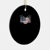 American Flag Heart Fitted Keramisch Ornament (Rechts)