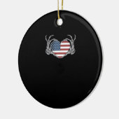 American Flag Heart Fitted Keramisch Ornament (Links)