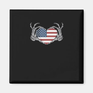 American Flag Heart Fitted Magneet