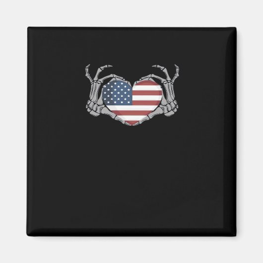 American Flag Heart Fitted Magneet (Voorkant)