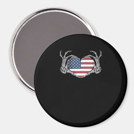 American Flag Heart Fitted Magneet (Voorkant / Achterkant)