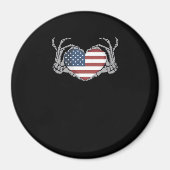 American Flag Heart Fitted Magneet (Voorkant)