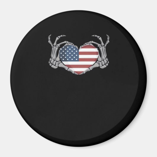American Flag Heart Fitted Magneet (Voorkant)