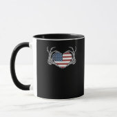 American Flag Heart Fitted Mok (Links)