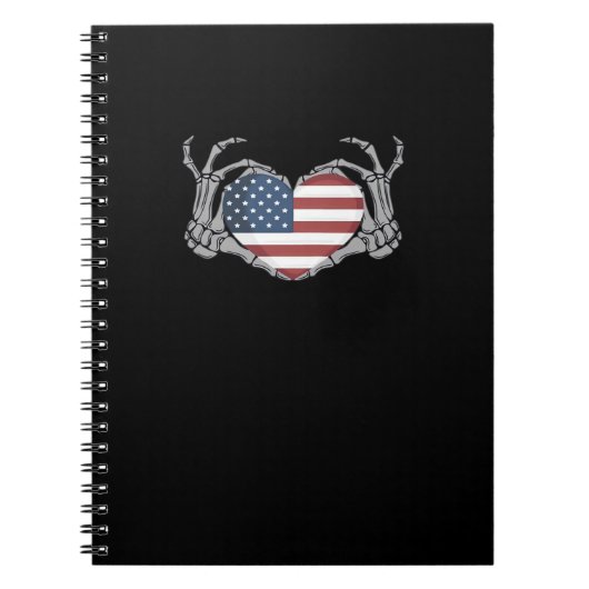 American Flag Heart Fitted Notitieboek (Voorkant)