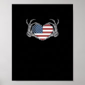 American Flag Heart Fitted Poster (Voorkant)