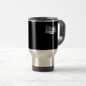 American Flag Heart Fitted Reisbeker (Voorkant rechts)