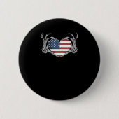 American Flag Heart Fitted Ronde Button 5,7 Cm (Voorkant)