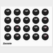 American Flag Heart Fitted Ronde Sticker (Vel)